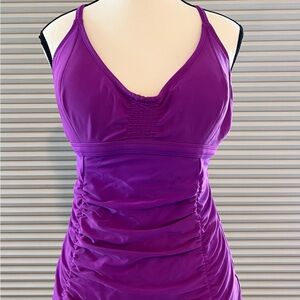 Athleta Purple Tankini Swim Top 36 D/DD